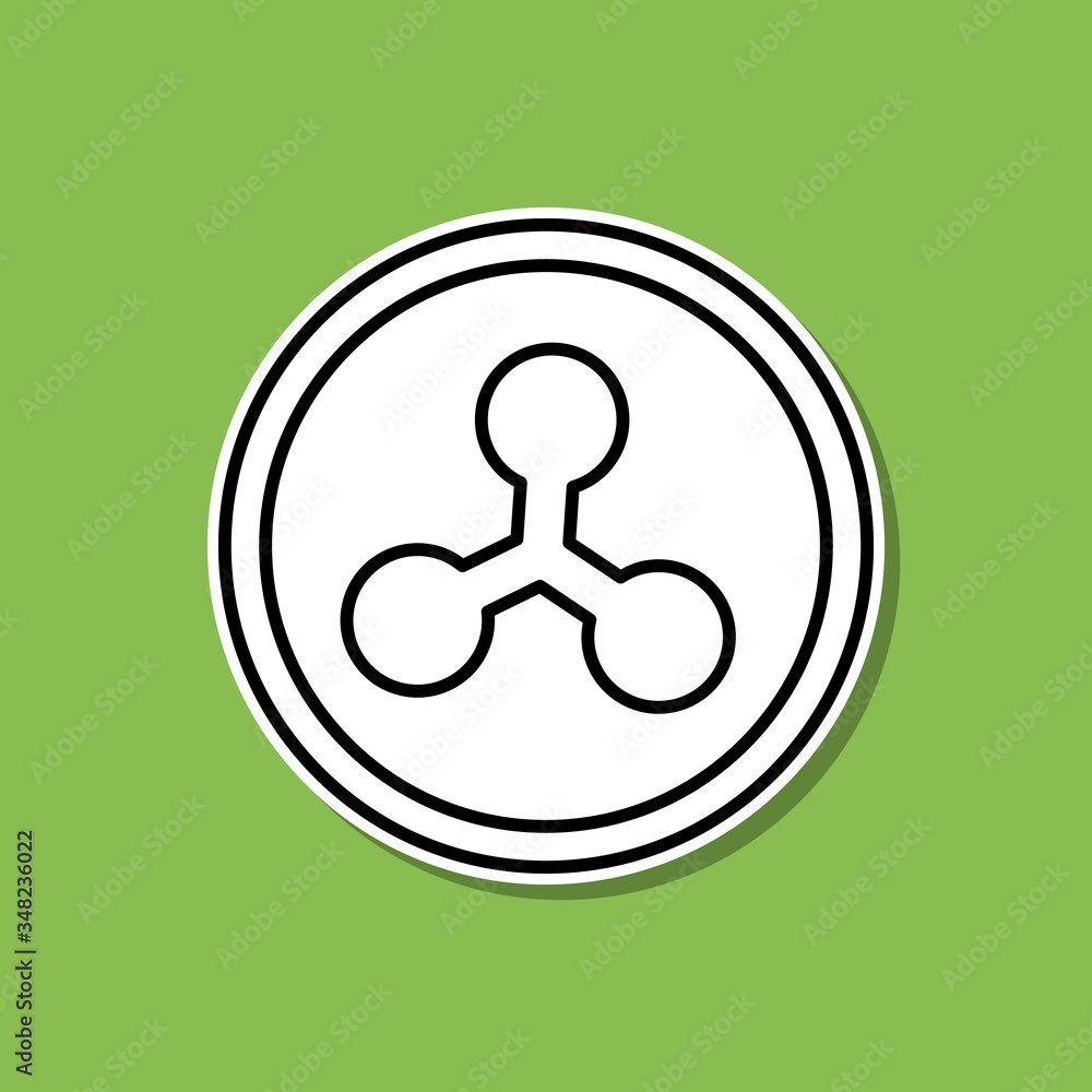 Poster ripple sticker icon. simple thin line, outline vector of bitcoin blockchain icons for ui and ux, web