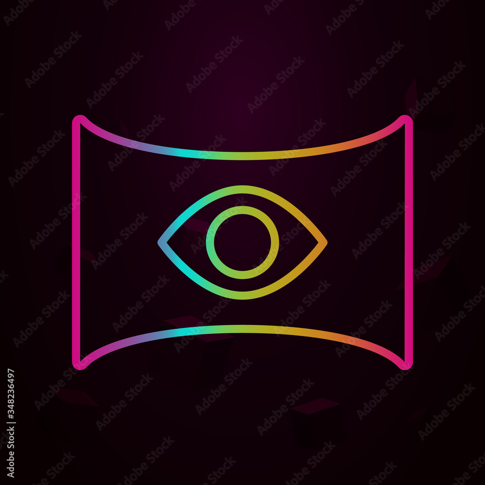 Poster panoramic, eye nolan icon simple thin line, outline vector of augmented reality icons for ui and ux,