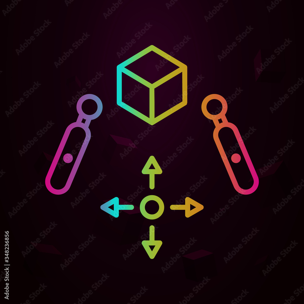 Aufkleber augmented reality, vr control gamepad nolan icon simple thin line, outline vector of augmented reali