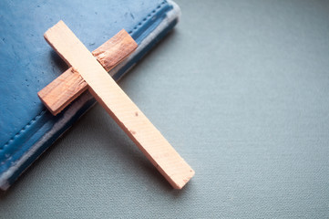 wooden cross on a book, world prayer day, international prayer day, easter day,	