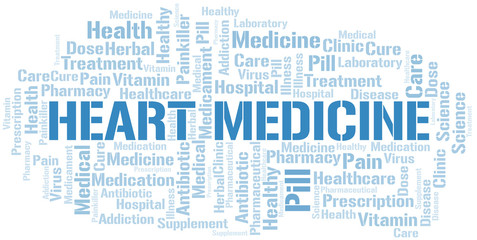 Heart Medicine word cloud collage made with text only.