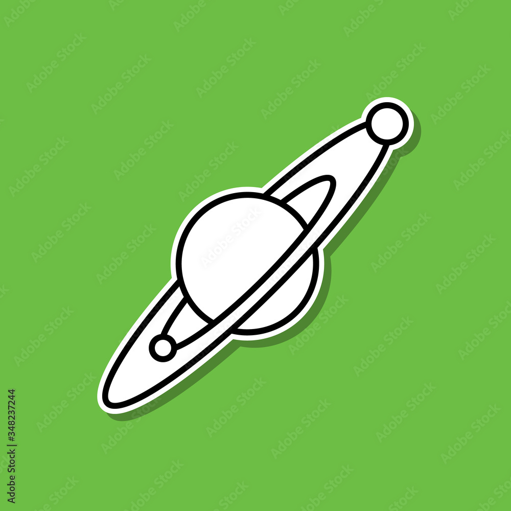 Aufkleber planet sticker icon. simple thin line, outline vector of cartooning space icons for ui and ux, websi