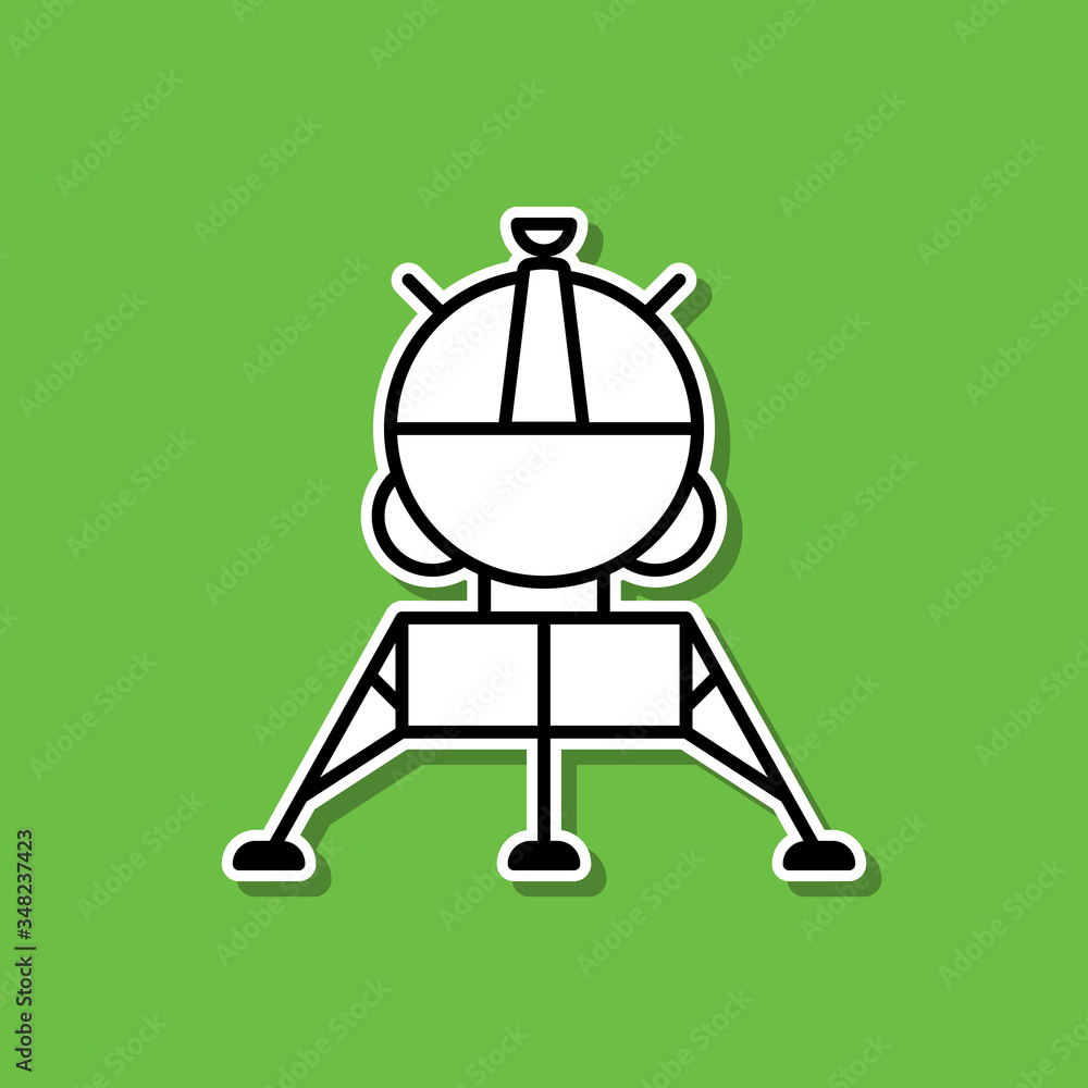 Poster planetary station sticker icon. simple thin line, outline vector of cartooning space icons for ui an