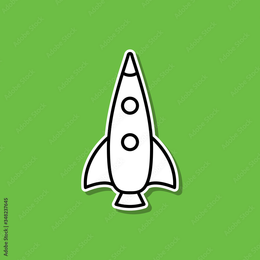 Aufkleber rocket sticker icon. simple thin line, outline vector of cartooning space icons for ui and ux, websi