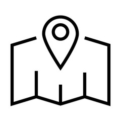 shopping online concept, map with location pin icon, line style
