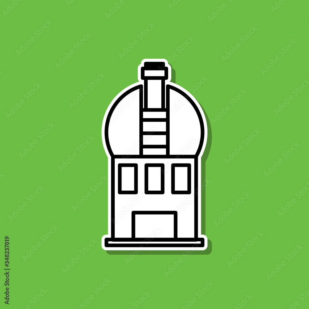 Poster observatory sticker icon. simple thin line, outline vector of cartooning space icons for ui and ux, 