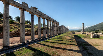 ruins in Ancient city of Messina, Messinia, Peloponnes, Greece.