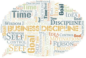 Fototapeta premium Business Discipline word cloud collage made with text only.