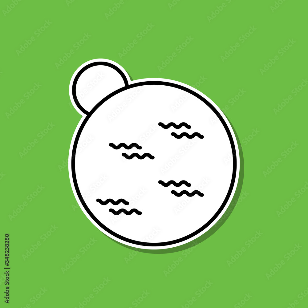 Poster planets sticker icon. simple thin line, outline vector of cartooning space icons for ui and ux, webs