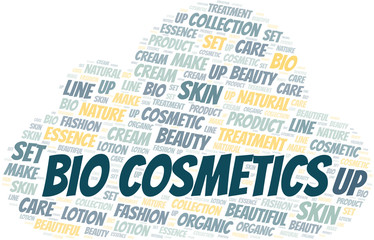 Fototapeta premium Bio Cosmetics word cloud collage made with text only.