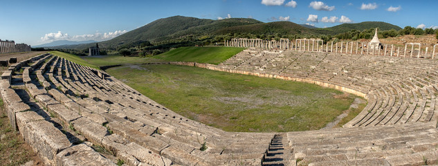 ruins in Ancient city of Messina, Messinia, Peloponnes, Greece.