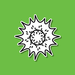 The sun sticker icon. Simple thin line, outline vector of cartooning space icons for ui and ux, website or mobile application