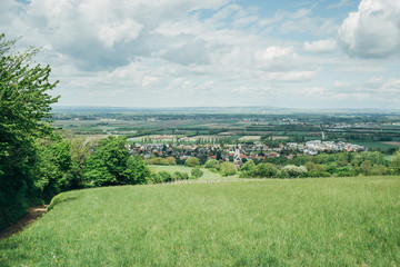 Panoramic view from Tulbinger Höhe over the village Königstetten in lower austria