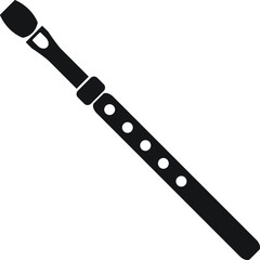 Flute musical instrument vector icon