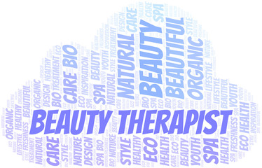 Obraz premium Beauty Therapist word cloud collage made with text only.