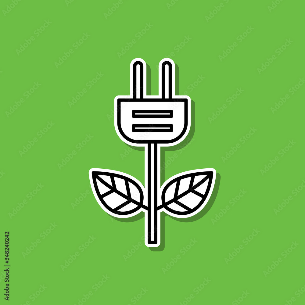 Poster go green sticker icon. simple thin line, outline vector of ecology icons for ui and ux, website or m
