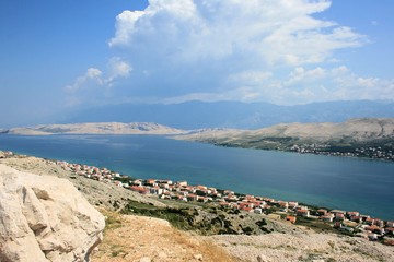 Fototapeta na wymiar view near the old town Pag, Croatia