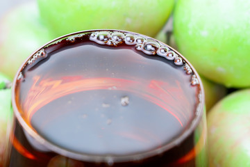 Apple Juice as detailed close-up selective focus