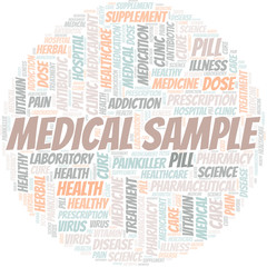 Fototapeta premium Medical Sample word cloud collage made with text only.