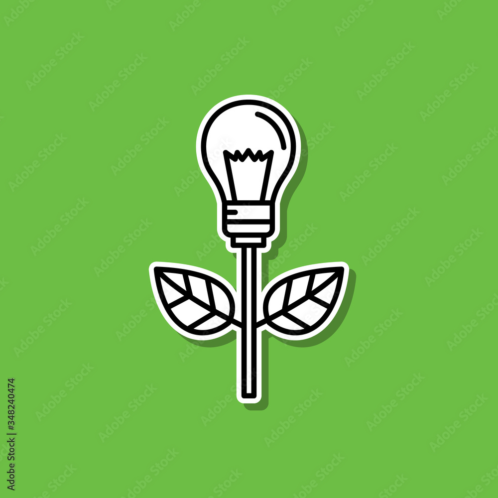 Poster energy saving sticker icon. simple thin line, outline vector of ecology icons for ui and ux, website