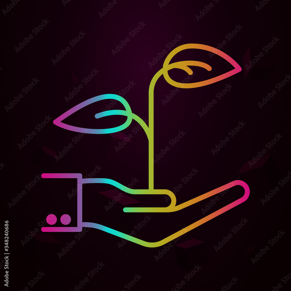 Poster hand, sprout nolan icon simple thin line, outline vector of business icons for ui and ux, website or