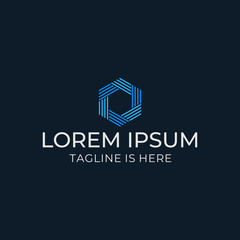 The design of the abstract mandala line logo is blue.