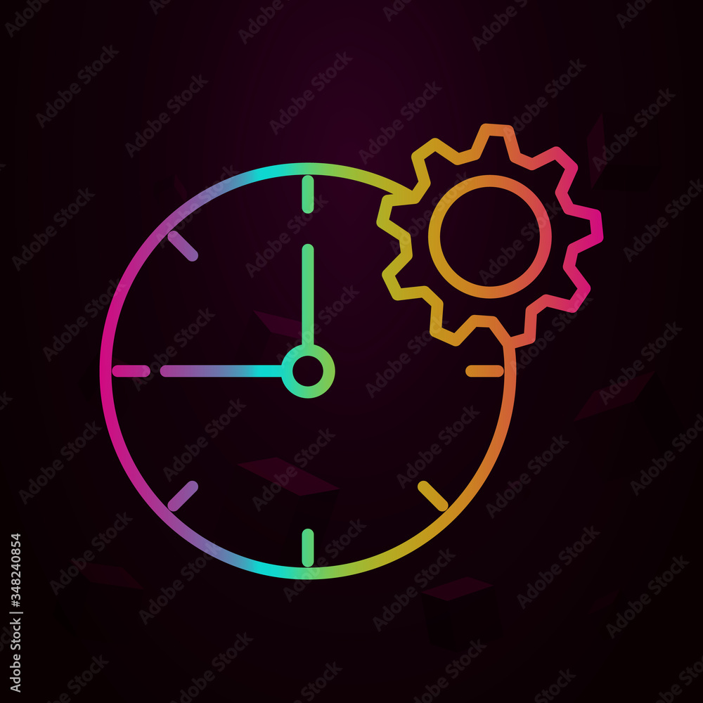 Poster clock, gear, settings nolan icon simple thin line, outline vector of business icons for ui and ux, w