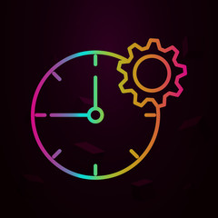 clock, gear, settings nolan icon Simple thin line, outline vector of Business icons for ui and ux, website or mobile application