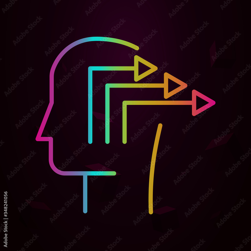 Poster head, arrow nolan icon simple thin line, outline vector of business icons for ui and ux, website or 