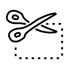 shopping online concept, Scissor Clipping Shopping, line style