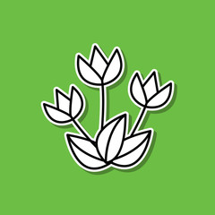 Flora sticker icon. Simple thin line, outline vector of ecology icons for ui and ux, website or mobile application