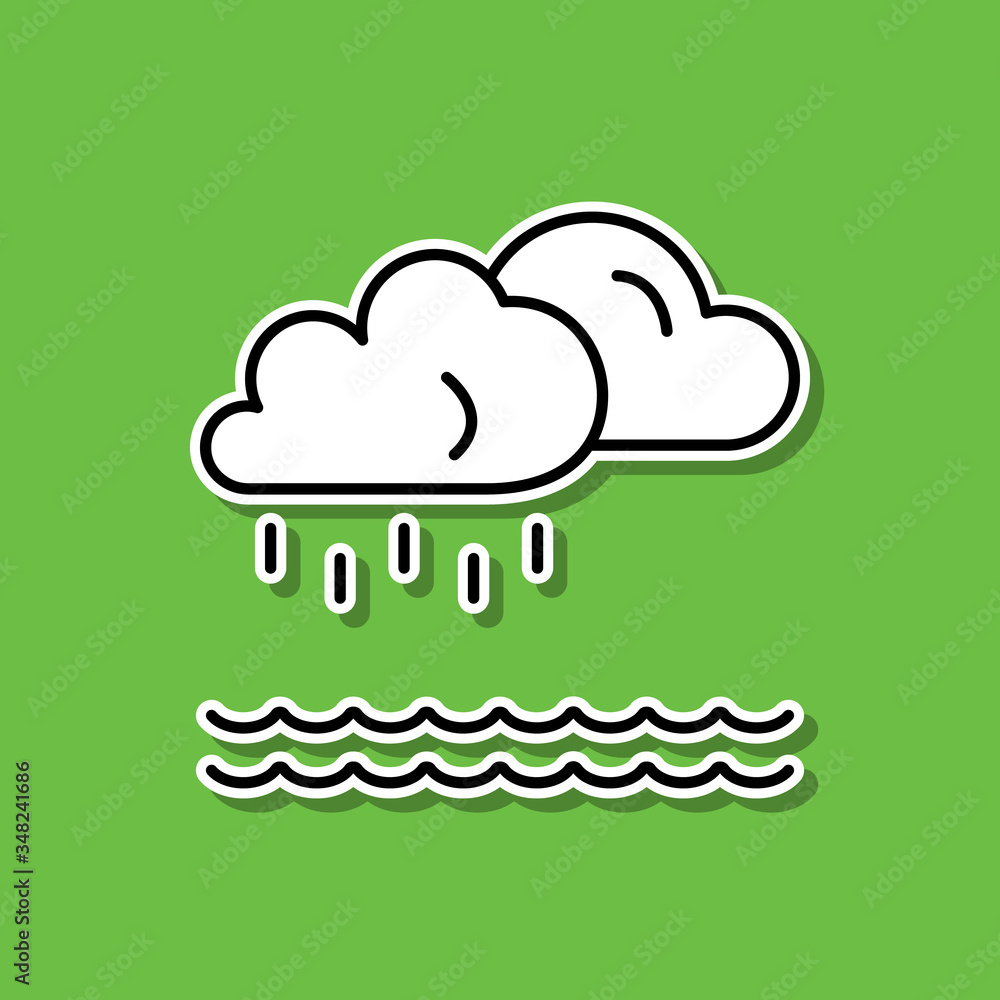 Poster water resource sticker icon. simple thin line, outline vector of ecology icons for ui and ux, websit