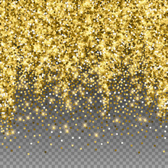 Sparkling gold luxury sparkling confetti. Scattere