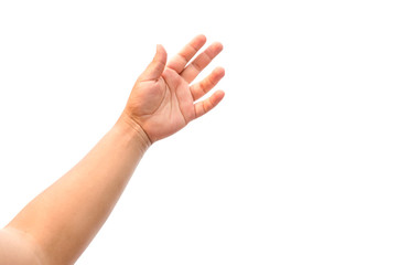 Obraz premium hand isolated on white background with clipping path.