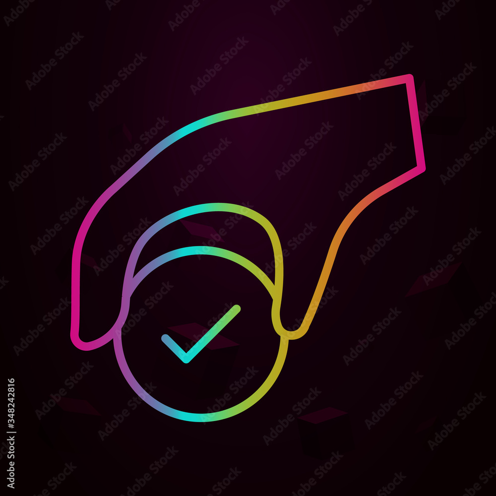 Aufkleber hand, check, solution provider nolan icon simple thin line, outline vector of business icons for ui 