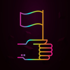 hand, flag, mission nolan icon Simple thin line, outline vector of Business icons for ui and ux, website or mobile application
