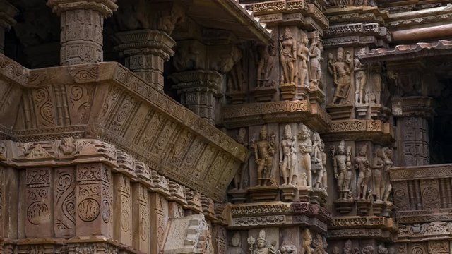 Erotic sculptures at the Parshvanatha temple, within the Khajuraho Group of Monuments in the Chhatarpur district, Madhya Pradesh, India, Asia