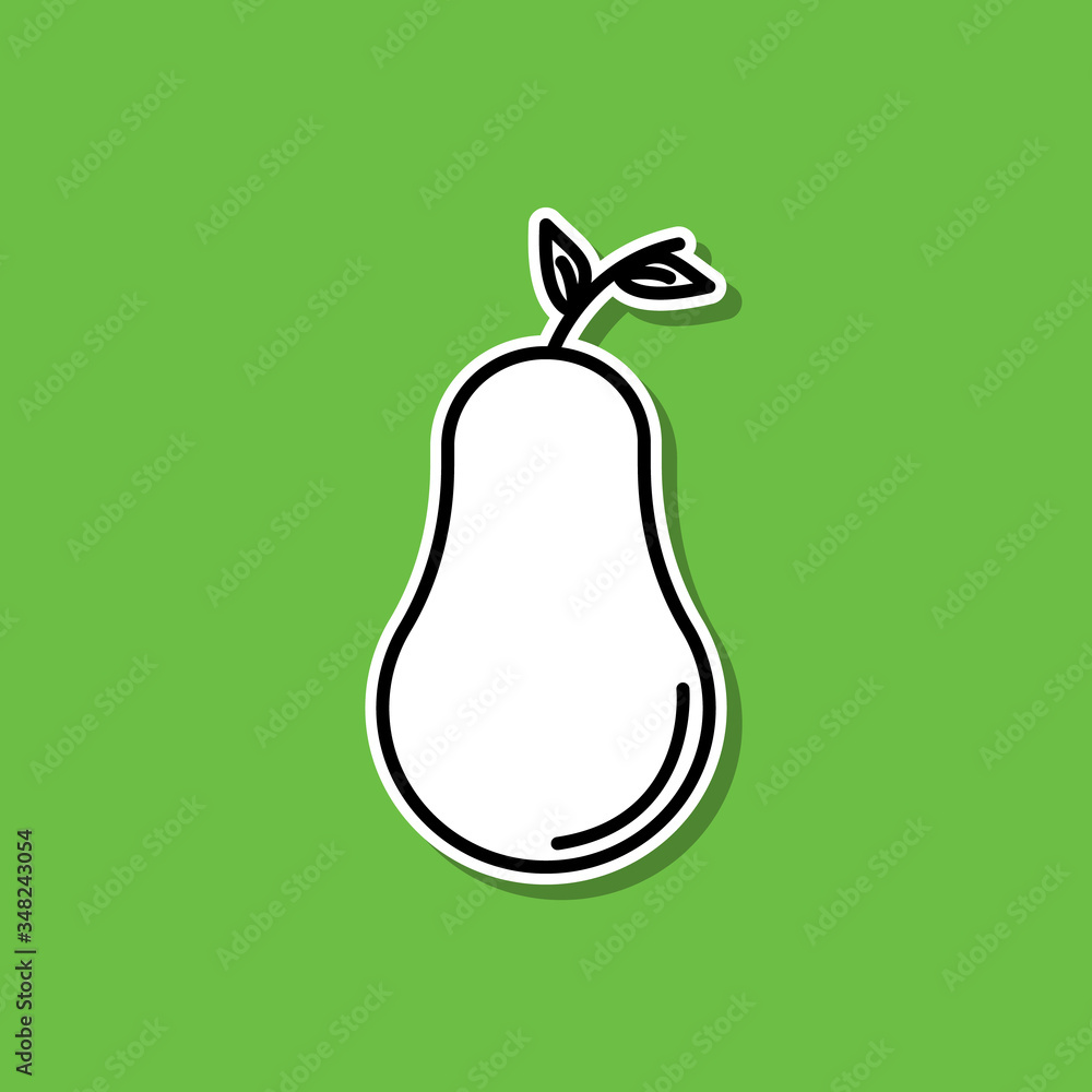 Poster pear sticker icon. simple thin line, outline vector of food and drink icons for ui and ux, website o