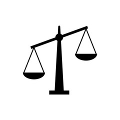 Scales of justice icon, logo isolated on white background