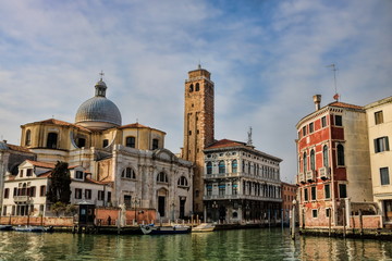 Fototapeta na wymiar venedig, italien - canal grande mit kirche san geremia