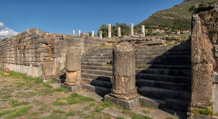 ruins in Ancient city of Messina, Messinia, Peloponnes, Greece.