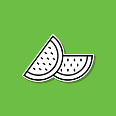 Watermelon sticker icon. Simple thin line, outline vector of food and drink icons for ui and ux, website or mobile application