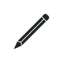 Simple icon of a pencil with fill color style design