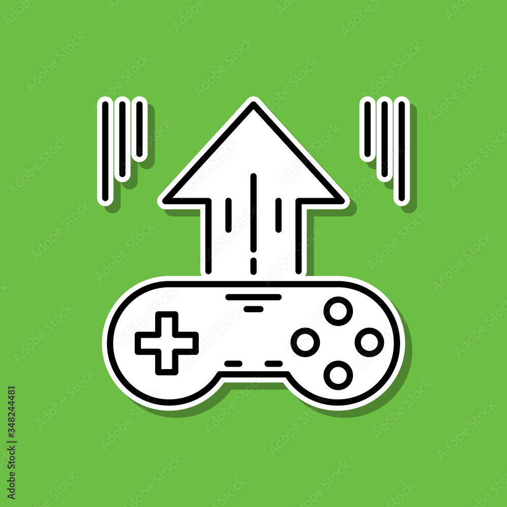 Poster game publishing sticker icon. simple thin line, outline vector of game development icons for ui and 