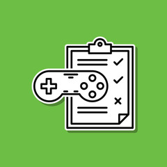 Game evaluation sticker icon. Simple thin line, outline vector of game development icons for ui and ux, website or mobile application