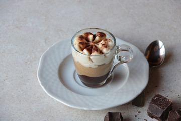 delicious cap of coffee cream on white