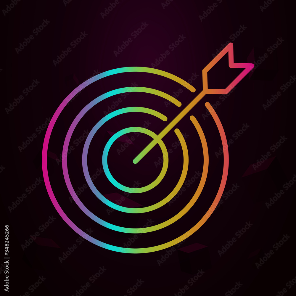 Poster target, arrow nolan icon simple thin line, outline vector of business icons for ui and ux, website o