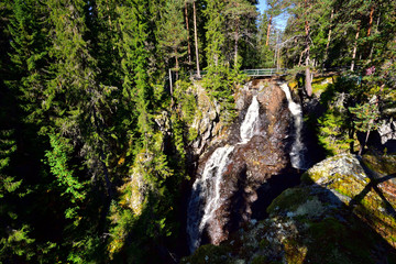 Styggforsen, Wasserfall nahe der Ortschaft Boda in der schwedischen Gemeinde Rättvik in Dalarna im...