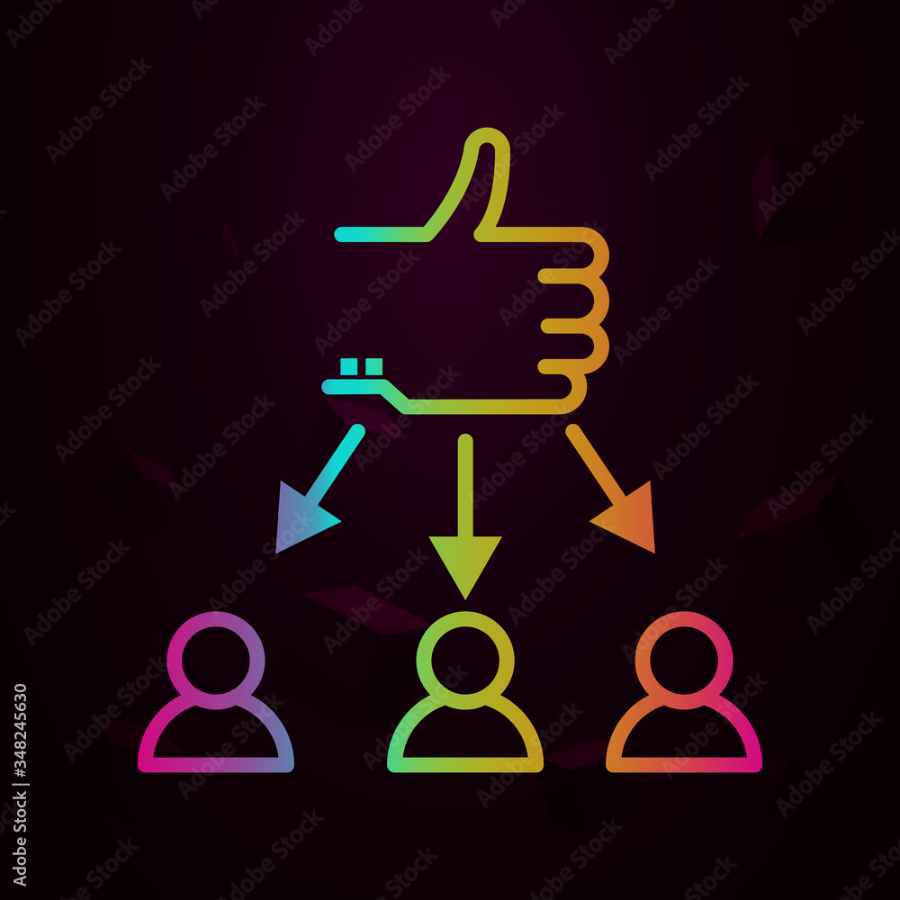 Poster like, team nolan icon simple thin line, outline vector of business icons for ui and ux, website or m