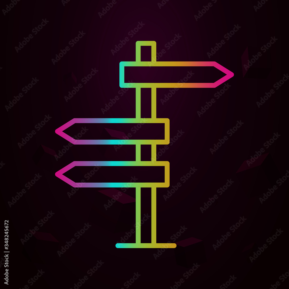 Poster direction, arrow nolan icon simple thin line, outline vector of business icons for ui and ux, websit